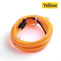 제이즈 차량용품 1M/2M/3M/5M 자동차 인테리어 조명 Led 네온 스트립 장식 램프 유연한관 차량 분위기 주변 차량용 길이, [07] Orange, [04] 5 Meter, [01] USB Drive