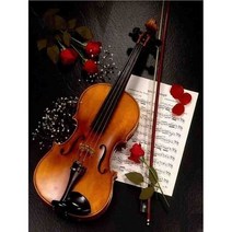 CHENISTORY 숫자로 페인트 캔버스에 그리기 바이올린 Handpainted 선물 DIY 악기 조경 키트 홈 장식, [09] 60x75cm diy frame, [01] 9915968