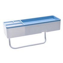 욕실 선반 샤워 캐디 주최자 벽 마운트 샴푸 랙 서랍 수건 바 없음 드릴링 주방 스토리지, Blue