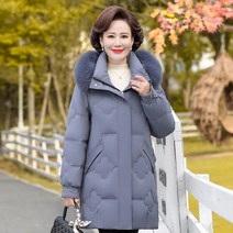 러브윙 중년여성옷 50대 60대 퍼 후드 패딩 점퍼 엄마 겨울 따뜻한 파카 데일리룩 ZSRM5