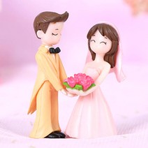 미니어처 신랑 신부 인형 6.6cm 2종 세트 디오라마 공방 소품 재료 인테리어