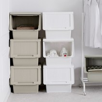 네이쳐리빙 모던데일 대용량 슬라이딩 리빙박스 46L, 베이지, 3개