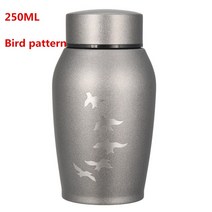 반려동물유골함 250ML 골드/실버 스테인레스 스틸 항아리 애완견 고양이 새 햄스터 화장 재 기념품 관 동물, 08 Silver Bird