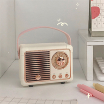 휴대용 블루투스 오디오 스피커 미니 빈티지 오디오 TF USB 음향 카세트 라디오, 흰색