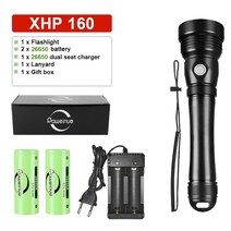 수중써치 다이빙랜턴 최신 다이빙 손전등 xhp160 수중 강력한 led 손전등 스쿠버, xhp160 e