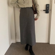 [울80/국내제작] 무무씨 마인 체크 가을 겨울 울 롱스커트 2col