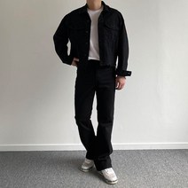 남자 핸들 데미지 크롭 자켓 슬림 팬츠