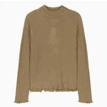 (당일) 22FW 메종 마르지엘라 스티치 넥 지퍼 브라운 여성 골지 니트 S51HA1172 S17978 124