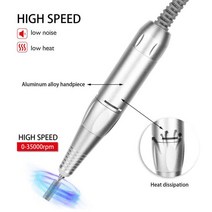 세신드릴 큐티클제거 35000RPM 전기 네일 드릴 머신 핸들 핸드 피스 아트 장비 및 액세서리 용 매니큐어 페, 한개옵션0