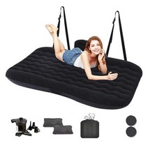 차박매트 에어매트 공기 주입식 펌프 포함 자동차 슬리핑 매트 배낭 하이킹 텐트 여행용 컴팩트 캠핑 침대, Black