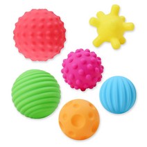 친구육아선물 촉감장난감 말랑공6P세트 오돌토돌 1세 아기장난감 베이비카페 돌아기 소근육 소프트 12개월