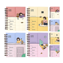 핑크풋 2000 보리 가리개 단어장 4종 x 2p, 핑크&옐로우&블루&퍼플, 4세트