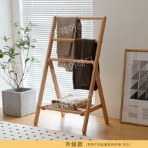 다용도 수납 욕실 수건 걸이 스탠드 샤워 타올 원목 호텔 옷걸이, 로그 색상