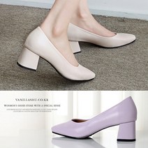 [바닐라슈] 페르나 슬림각코 V컷 베이직 미들힐 펌프스(5cm)m)