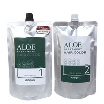 알로에 달팽이점액함유 염색약 1제:500ml+2제:500ml 새치 멋내기염색약, 내츄럴브라운(자연갈색)