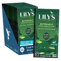 LILYS 릴리스 다크 초콜릿 무설탕 2.8 oz(80g) x 12개, 2.8 Ounce (Pack of 12)