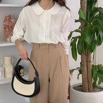 [밀키웨이] 파스텔 봄 퍼프 라운드카라 긴팔 블라우스 5color