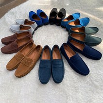 청년구두 스웨이드 플랫 드라이빙 슈즈