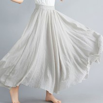 케이에비뉴 데일리 캐주얼 루즈핏 밴딩 린넨 롱스커트