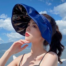 자외선차단 여름 헤어밴드 라피 선캡 여성 모자 은창]암막 밀짚 웨이브 썬캡 돌돌이 왕골