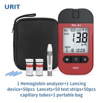 측정기 테스터기 분석기 1PCS POCT 헤모글로빈 테스트 미터/헤모글로빈 테스트 장비 홈 Hb 분석기 빈혈 테스터 heme 테스트 50PCS 테스트 스트립, 01 1Meter 50Strips