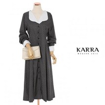 [카라] KARRA 나염카라배색버튼플레어원피스_KB1SOP073C
