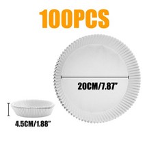 홈베이킹도구 제과제빵도구 100pcs 에어 프라이어 일회용 베이킹 페이퍼 라이너 비 스틱 매트 기선 전자 레인지 주방 쿠커 용 광장 원형 양피지, 20cm-100pcs 라운드 b