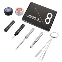 8pcs 전문 에어 브러시 유지 보수 수리 청소 도구 에어 브러시 스프레이 노즐 실런트 그리스 렌치 바늘 스프레이 건 도구