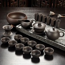 자사호 보이차 중국차용 수제 이싱 자사차호 세라믹 티 포트 전통 다기 세트, J