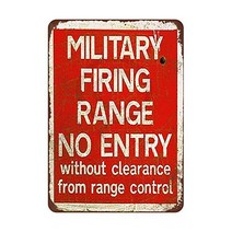커스텀 크라제 군용 사격장 빈티지 재현 금속 주석 사인 8 x 12