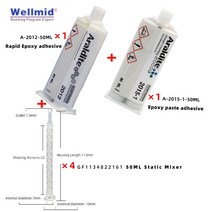 전기장비 소모품 Araldite 2012 50ml 다 5 분 구조용 접착제 다양한 금속 세라믹 유리 고무 플라스틱 접착, [11] 2012andand4Mixer