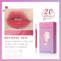 립글로즈 립틴트 면봉 틴트 립밤 착색 타투 립스틱20pcs 목화 면봉 립글로스 일회용 액체 립스틱 립 문신, 한개옵션1, 03 03