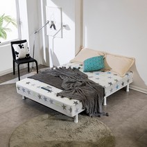 탄탄한 프레임리스 올인원 단면 매트리스 침대 발통 10cm 19.5cm 싱글 슈퍼싱글 더블 퀸, 씨스타