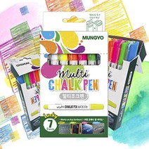 문교 멀티초크펜 (6색7본입) 물칠판분필 워터초크펜 6색상 멀티분필 분필펜 워터초크용 물분필칠판 학교분필, 문교 멀티초크펜 7본입