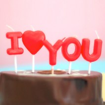 특이한 생일초 홈파티 케이크토퍼 파티캔들 연꽃초 생일케이크 데코픽 불꽃 폭죽 스파클라, 01_I LOVE YOU 생일초