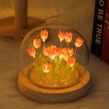 꽃무드등 무드등 수유등 특이한무드등 diy 모조 꽃다발 야생화 튤립 무드등, 핑크 diy 재료 가방 9송이