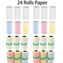 사진인화기 휴대용포토프린터 핸드폰 사진출력 사진인화기 인스턴트 용 인화지 열 인쇄 듀얼, 24 롤 용지