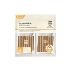 무마진 THE건강한스틱 육포 소간과야채 닭고기홍삼 연어황태 400g 강아지간식, 1개, 연어와황태 400g