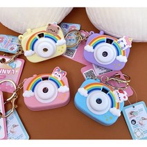 레인보우빔카메라키홀더백참어린이선물, 옐로우, 1개