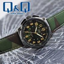 Q&Q QQ Q636J-515Y [초록색] 밀리터리패션 아날로그시계