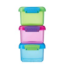 시스테마 미니 컬러 직사각 보관용기 3pack 2sizes, 400ml