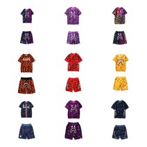 베이프 bape 샤크반팔티 캐주얼 커플룩 오버핏 샤크 헤드 반팔티+반바지 세트