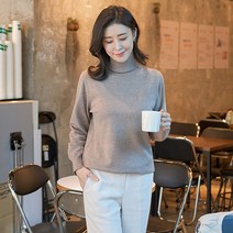 엄마옷 여성 가을 겨울 부드러운 비스코스 폴라 이너 니트 티 빅사이즈 40대 미시옷 50대 중년 여자 마담옷