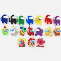 야광 어몽어스 지비츠 세트 17pcs 크록스 지비츠 꾸미기 악세사리, 일반17개(2.8cm)