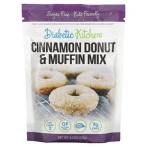 DIABETIC KITCHEN CINNAMON DONUT & MUFFIN MIX 8.3 OZ, 단색, 한 사이즈