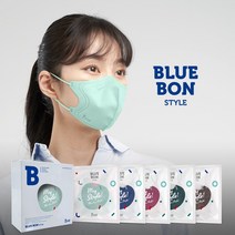 블루본 스타일 컬러 마스크 대형 50매, 버건디
