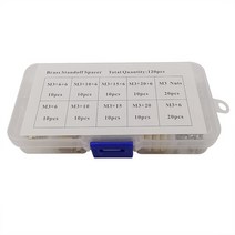 M3 황동 스탠드 오프 스페이서 커넥터 키트 M3x6/10/15/20mm 나사 너트 수컷 암 PCB 보드 육각 컬럼 지원 기둥 120개 세트, [01] 120개 세트 Box