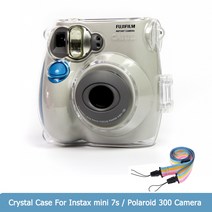 카메라레인커버 크리스탈 투명 케이스 커버 보호 쉘 Instax 미니 가방 후지 필름 인스탁스 7s 카메라 숄더 스트랩 포함