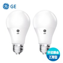 [무료배송]GE 삼파장 LED전구 백열등 4.5W 9W 12W 15W x 2개입(에너지효율 1등급 ), 전구색(노란빛), HD LIGHT 15W(연색지수90)