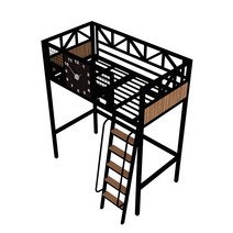 모던 복층 2층침대 아기자기 우드시계 원룸 미니침대 공간활맞춤형 소형아파트 4종류, 검은색, 1200mm2000mm, 검은색